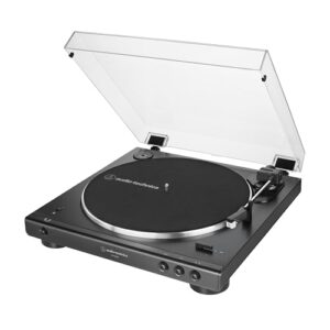 Toca-Discos Audio-Technica Sem Fio com acionamento automático por correia (Belt-Drive) AT-LP60XBT-BK, Preto, Bivolt 120/240V (Discos de Vinil)