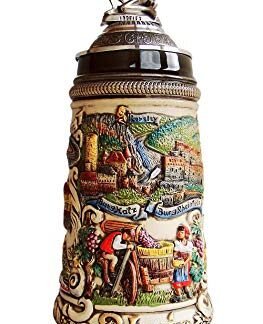 Zöller & Born German Beer Stein rústico Deutschland the rhine river stein 0,5 litros tankard, caneca de cerveja ZO 1757/9013 (Cervejas)