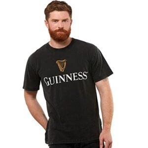 Guinness Camisetas Harp Premium Irish Beer para homens | Camisetas masculinas vintage de cerveja com logotipos de álcool | Presentes de cerveja irlandesa para homens, Preto-marca registrada, P (Cervejas)