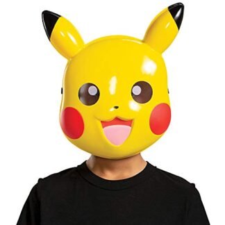 Disguise 90181-20L Pikachu Pokémon meia máscara acessório vestido chique, unissex, infantil, amarelo (Brinquedos)