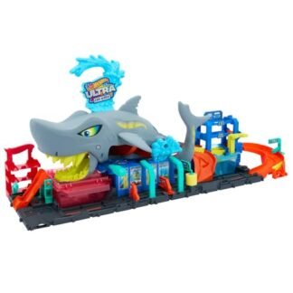 Hot Wheels City Pista de Brinquedo Lava-Rápido Mega Tubarão para crianças a partir de 3 anos (Brinquedos)