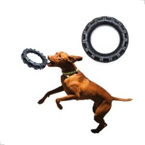 Brinquedo Mordedor para Cães, Pneu Resistente Grande, Borracha Durável, Preto (Brinquedos)