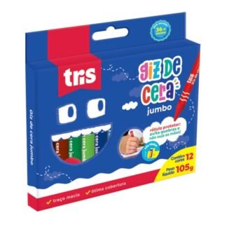 Giz Cera Jumbo, 12 Cores, Tris (Brinquedos)