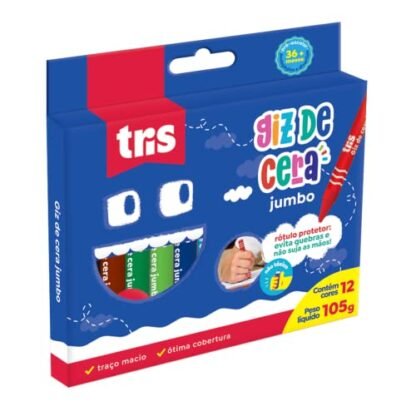 Giz Cera Jumbo, 12 Cores, Tris (Brinquedos)