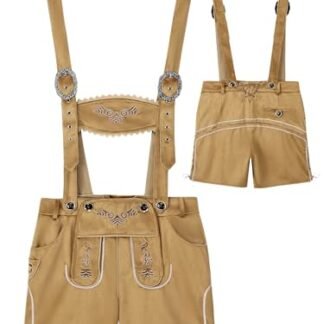 Giftdigger Oktoberfest Outfits masculino, fantasia de Lederhosen da Baviera alemã, fantasias tradicionais da Oktoberfest, fantasia de festival de cerveja, Marrom claro, M (Cervejas)