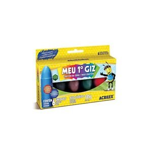 Giz de Cera Meu Primeiro Giz Corpo de Madeira 6 Cores Acrilex - CURITIBA (Brinquedos)