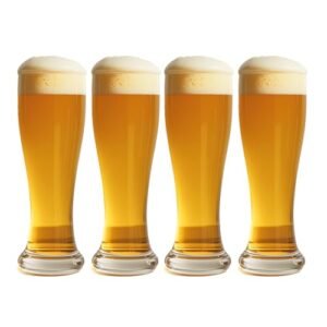 HUKNFC Pacote com 4 copos de cerveja Pilsner de 496 g para bar, copos de cerveja artesanais clássicos, copos de cerveja, canecas e copos de cerveja para entretenimento em cozinha doméstica (Cervejas)