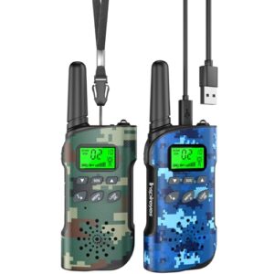Inspireyes Walkie Talkie crianças recarregável, 48 horas de tempo de trabalho, 3 quilómetros de longo alcance, presentes de aniversário, brinquedos ao ar livre para crianças dos 3 aos 12 anos (Brinquedos)