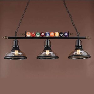 Luminária de teto para sala de jogos e festas de cerveja de mesa de 7' a 2,5 m, lâmpada pendente de bilhar com 3 persianas de vidro (Cervejas)