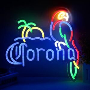 KODGGHK Letreiro De Neon Corona, Luzes De Neon De Papagaio Para Decoração De Bar, Luzes De Cerveja De Palmeira, Letreiro De Neon Led Com Iluminação Regulável, Caverna Do Homem, Casa, Pub, Cerveja, (Cervejas)