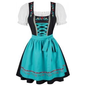 Zhitunemi Dirndl Vestidos femininos Oktoberfest fantasia feminina cerveja meninas vestidos alemães para roupa Oktoberfest, 33058azul, X-Small (Cervejas)