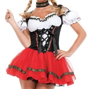 Cawevon Fantasia feminina da Oktoberfest alemã, vestido Dirndl, fantasia de Halloween Oktoberfest para festa de fantasia e festival de cerveja, Conforme mostrado., GG (Cervejas)