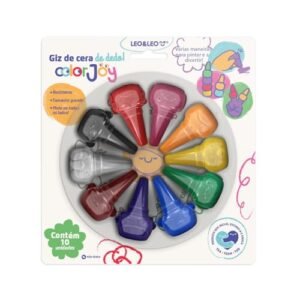 GIZ DE CERA ENCAIXA NO DEDO COLORJOY - BLISTER C/ 10 CORES LEO&LEO (Brinquedos)