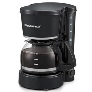Elite Gourmet EHC-5055# Cafeteira Automática de Cerveja e Gotejamento Inclui Caneca Térmica Interior de Aço Inoxidável de 400 ml, Compatível com Grãos de Café, Filtro Reutilizável (Cervejas)