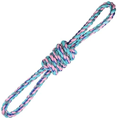 JAMBO PET Brinquedo Mordedor Corda 8 Torcido Ideal Para Cabo De Guerra Para Cães Em Poliéster Cor Pastel Azul (Brinquedos)