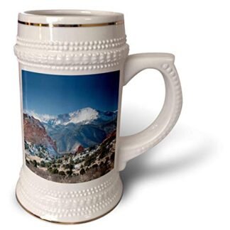 3dRose Caneca de caneca Colorado Mountains Pikes Peak - Stein, 510 g, 640 ml, branca (Cervejas)