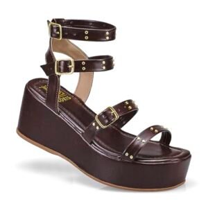 Sandália Feminina Tira Anabela Flatform Fivela Spyke Estilosa 440 (Café, BR, Adulto, Numérico, 36) (Café)