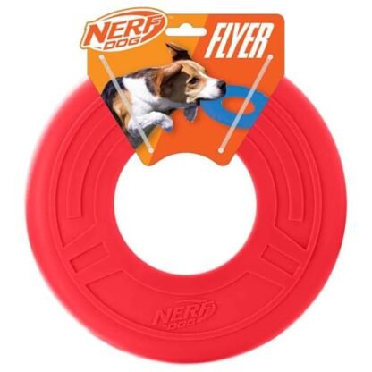 Disco de brinquedo para cães Nerf Dog, nylon, resistente à água, para cães de tamanho médio/grande, vermelho (Brinquedos)