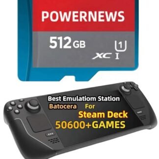 Cartão de jogo retrô de 512 GB para Steam Deck, 50600+ Plug and Play, jogos retrô incluídos e console de emulador, compatível com sistema de jogo Batocera 39, cartão de jogos retrô para Steam Deck (Brinquedos)