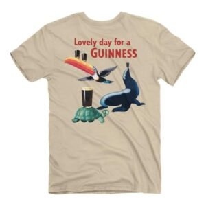 Camiseta Guinness Beer manga curta, areia | Guinness, design de personagens adoráveis | 100% algodão torcido, Arena, P (Cervejas)