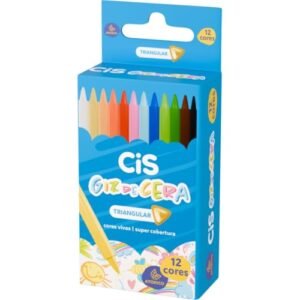 Giz de Cera Triangular CIS, Caixa com 12 cores (Brinquedos)