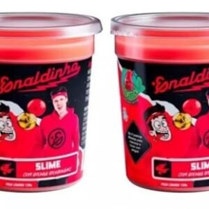 Kit de Slime Lojas Q2 Enaldinho Youtuber com Bolinha Surpresa - Vermelho, Não Obtido - 2 Potes de Slime com Bolinha Surpresa - Infantil Unissex (Brinquedos)