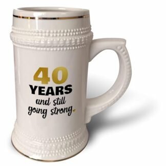 3dRose Caneca de presente 40 Year Still Going Strong 40º aniversário de casamento, 510 g (STN_274383_1), caneca de 650 ml, branca (Cervejas)