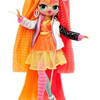 L.O.L. Surprise! OMG Fierce boneca de moda - NEONLICIOUS - de 29 cm com 15 surpresas - inclui roupas, acessórios e suporte para o pulso - colecionável - Idade: 3 anos, 585268 (Brinquedos)