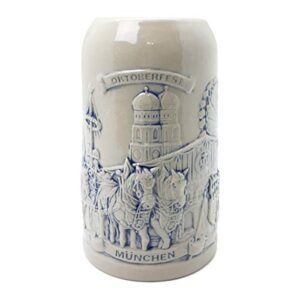 Caneca de cerveja Beer Stein Munich Beer Wagon Stoneware da E.H.G | 1 litro (Cervejas)