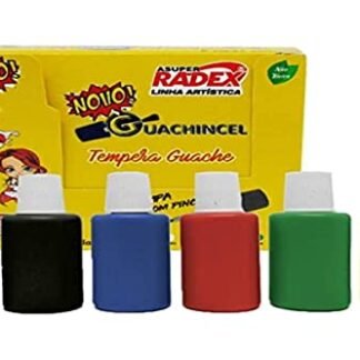 Tinta Guache, Radex, 18 ml, Com Pincel, 6 Cores (Brinquedos)
