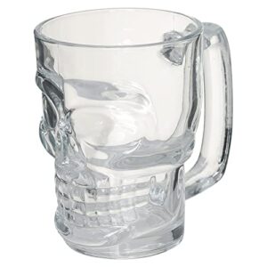 Mimo Style Caneca de Chopp em Formato de Caveira, Vidro Transparente 350 ml. Clássica, Moderna e Durável. Ideal Para Chopp, Cerveja e Outros Tipos de Bebidas, Pode ir à Máquina de Lava-Louças (Cervejas)