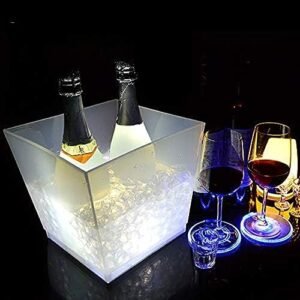 Balde De Gelo LED Brilhante 7 Cores Champanhe Vinho Bebidas Refrigerador De Gelo De Cerveja, 10L De Grande Capacidade, Formato Trapezoidal, Para Festa De Reunião De Família Em Clube De Bar,Pleasan (Cervejas)