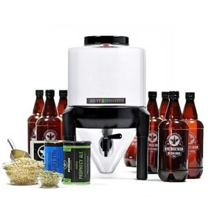 BrewDemon Kit de fabricação de cerveja artesanal com garrafas – O fermentador cônico elimina sedimentos e dá um ótimo sabor à cerveja caseira (Cervejas)