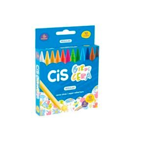 Giz de Cera Regular CIS, Caixa com 12 cores (Brinquedos)