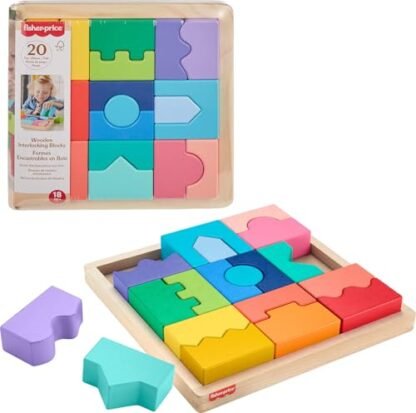 Fisher-Price Brinquedo para Bebês Quebra-cabeça Geométrico Educacional de Madeira para crianças a partir de 18 meses (Brinquedos)