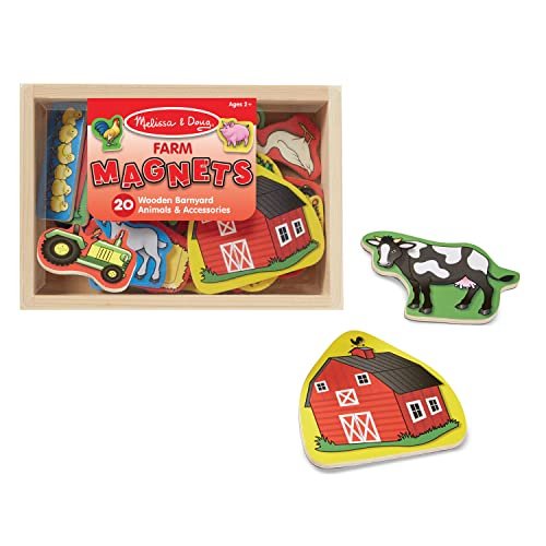 Melissa & Doug Animal Wooden 20 Magnets In A Box Gift Set & 1 Scratch Art Mini Pad Bundle