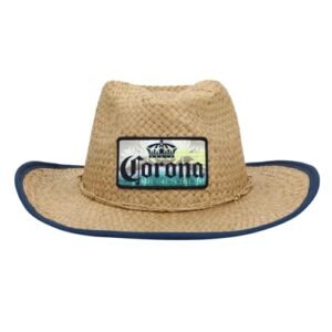 Bioworld Chapéu de cowboy de palha Corona Patch multicolorido, Multicolorido., Tamanho Único (Cervejas)