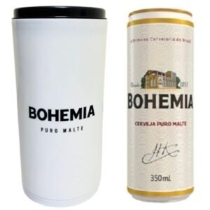 Silk Plast Porta Lata Slim 350ml Lata Fina Grande Suporte Térmico de Cerveja Bege (Cervejas)