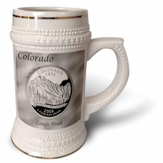 3dRose Caneca de cerveja State Quarter Colorado - Stein, 510 g, 623 g, branca (Cervejas)