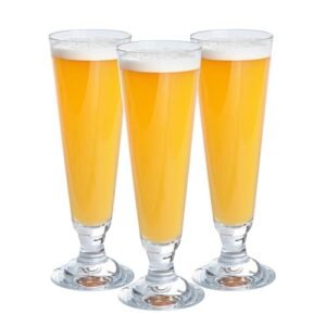 Copos de cerveja Pilsner Bev Tek de 400 ml, 6 copos de cerveja resistentes - laváveis na louça, à prova de estilhaçamento, copos de cerveja de policarbonato transparente, para todos os tipos de (Cervejas)