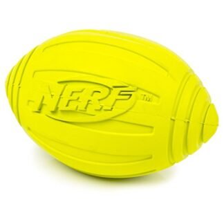 Nerf Dog Brinquedo para cães de futebol americano com barulho interativo, leve, durável e resistente à água, 18 cm de diâmetro para raças médias/grandes, unidade única, verde (Brinquedos)