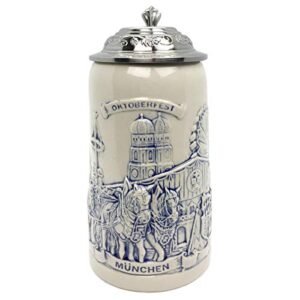 Caneca de cerveja Beer Stein Munich Beer Wagon Stoneware da E.H.G | 1 litro (Cervejas)