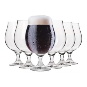 Krosno Óculos Dark Ale Stout, conjunto de 6, 500 ml, para degustação de cerveja, copos de cerveja artesanais, coleção Elite, lavável na lava-louças, feito na Europa (Cervejas)