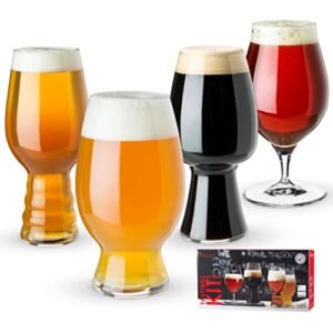 Spiegelau Conjunto de 4 degustação de vidro de cerveja, copo de cerveja artesanal, vidro Pilsner, Ale, IPA, degustação de cerveja, fabricado na Alemanha (Cervejas)