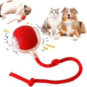 RZAREV Brinquedos rolantes automáticos interativos de 360° – Bola elétrica mastigável viral para cães e gatos, adequada para animais de estimação grandes e pequenos (Brinquedos)