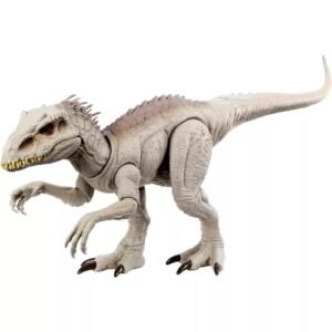 Jurassic World, Dinossauro Indominus Rex, Camuflagem e Ataque, com 53 cm de Comprimento, Conexão com Jogo de Realidade Aumentada, Para Crianças a Partir de 4 Anos, Mattel (Brinquedos)