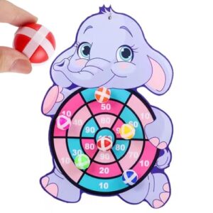 ACERTE O Alvo Infantil BICHINHOS + 3 Bolas SEM PONTAS DARDOS BOLINHA QUE GRUDA ARREMESSO BRINQUEDO DIVERTIDO E SEGURO DIVERSÃO EM FAMILIA ESPORTIVO (Elefantinho) (Brinquedos)