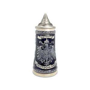 0,7 litro | OktoberfestHaus Deutschland German Adler (Eagle) Caneca de cerveja Tankard azul cobalto gravado cidades da Alemanha com tampa Jarra de Cerveza, Jarra Stein, Jarras Para Beber Cerveza (Cervejas)