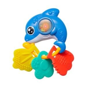 Chocalho Brinquedo Bebê Musical Divertido Educacional Infantil Bichinhos com Som e Luzes (Azul) (Brinquedos)