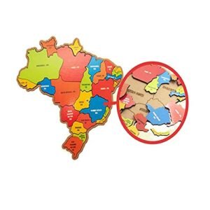 Brinquedo Quebra Cabeça Infantil Mapa Do Brasil Em Madeira (Brinquedos)
